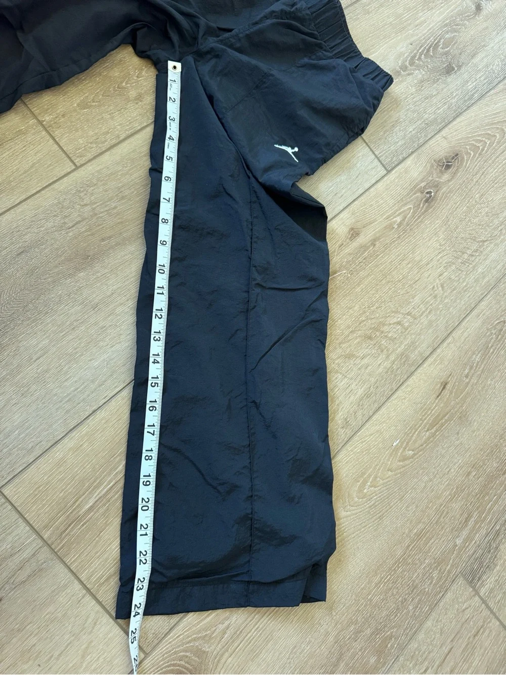 Black Jordan track pants wide-leg silhouette logo taping Youth Medium